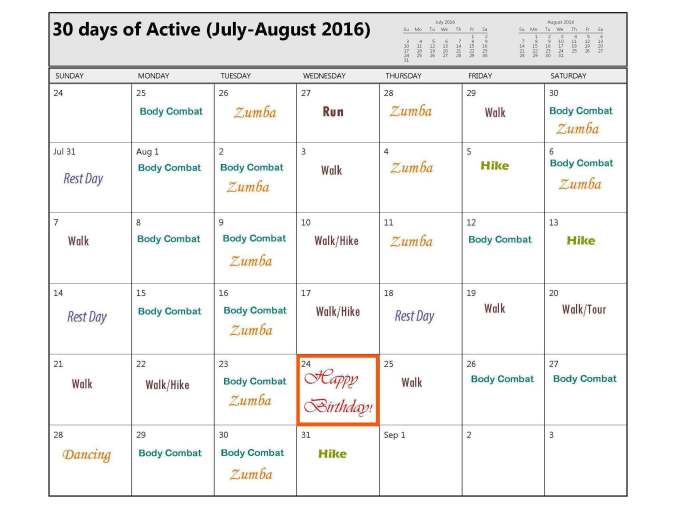 30 days of active